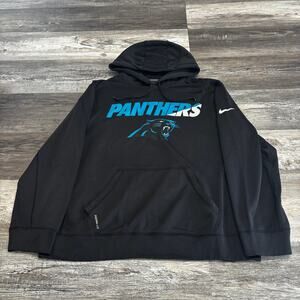 Nike Black Hoodie with Blue Panthers Graphic